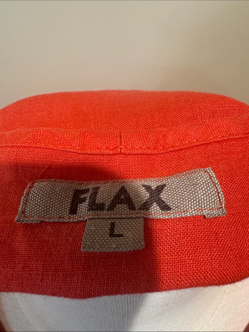 Flax Coral Orange V-Neck Linen Tank - Picture 2 of 5